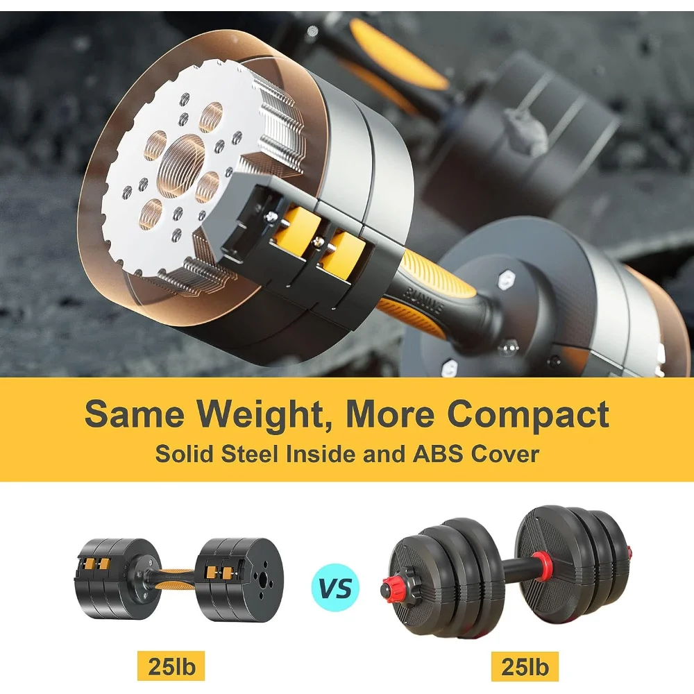 RUNWE Quick Adjustable Dumbbells Sets - 50/66lbs Dumbbells Free Weight Sets - Image 4